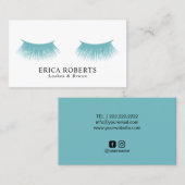 Carte De Visite Salon de beauté turquoise d'Aqua de maquilleur de (Devant / Derrière)