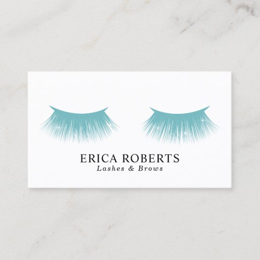 Carte De Visite Salon de beauté turquoise d'Aqua de maquilleur de (Devant)