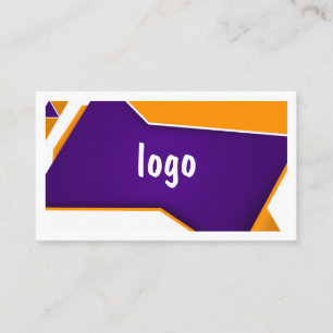Carte De Visite Salon de Beauté Vibrant Coiffeur Violet Orange Bu