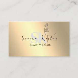 Carte De Visite Salon de Beauté Visage Abstrait Femme Minimalisme