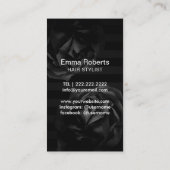 Carte De Visite Salon de cheveux Ciseau Or & Rose Grilles Modernes (Dos)