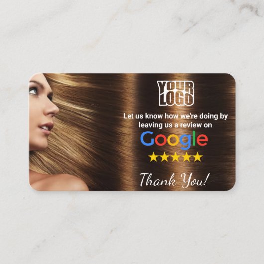 Carte De Visite Salon de cheveux Google Modèle d'examen avec QR (Devant)