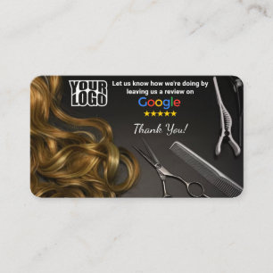 Carte De Visite Salon de cheveux Google Modèle d'examen avec QR
