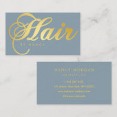 Carte De Visite Salon de cheveux moderne Script Calligraphie Dusty (Devant / Derrière)