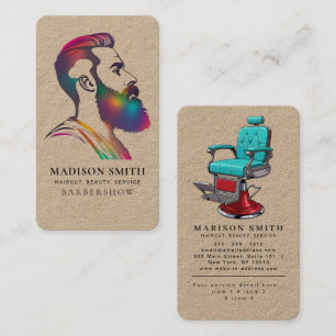 Carte De Visite Salon de coiffeur minimaliste Barbershop Rustique
