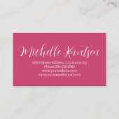 Carte De Visite Salon De Coiffure À La Mode Noir Et Rose (Dos)