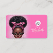Carte De Visite Salon de coiffure Afro Rose et Blush (Devant)