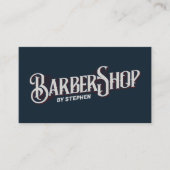 Carte De Visite Salon de Coiffure Barbier Élégant Classique (Devant)