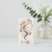 Carte De Visite Salon de coiffure beige boho crème (Debout devant)
