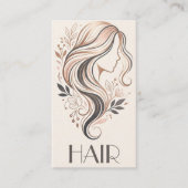 Carte De Visite Salon de coiffure beige boho crème (Devant)