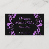 Carte De Visite Salon de coiffure Black & Pink (Devant)
