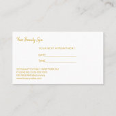 Carte De Visite Salon de coiffure blanc or moderne prochain rendez (Dos)
