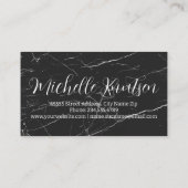 Carte De Visite Salon de coiffure branché en marbre noir (Dos)