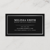 Carte De Visite Salon de coiffure branché Silver and Marble Makeup (Dos)