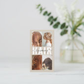 Carte De Visite Salon de coiffure Calligraphie Script Collage phot (Debout devant)