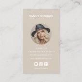 Carte De Visite Salon de coiffure Calligraphie Script Collage phot (Dos)