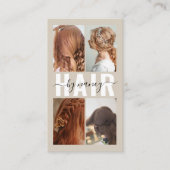 Carte De Visite Salon de coiffure Calligraphie Script Collage phot (Devant)