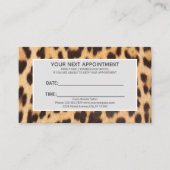 Carte De Visite salon de coiffure chic SPA leopard rendez-vous (Devant)