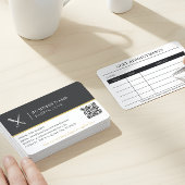 Carte De Visite Salon de coiffure ciseaux Black Gold Rendez-vous