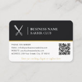 Carte De Visite Salon de coiffure ciseaux Black Gold Rendez-vous (Devant)