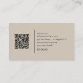 Carte De Visite Salon de coiffure Code QR noir et beige (Dos)
