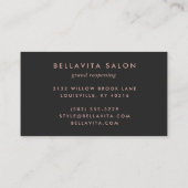 Carte De Visite Salon de coiffure Cœur en or rose (Dos)