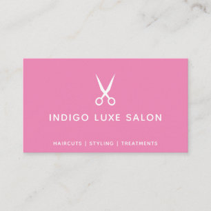 Carte De Visite Salon de coiffure Coiffeur Ciseaux modernes Rose f
