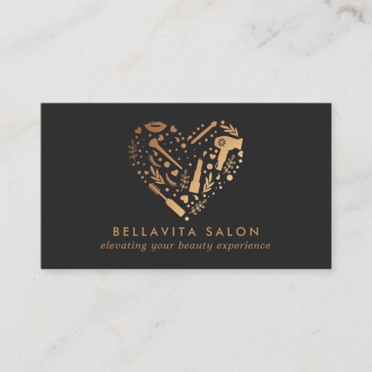 Carte De Visite Salon de coiffure Copper Heart (Devant)