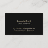 Carte De Visite Salon de coiffure de ciseau doré moderne (Dos)