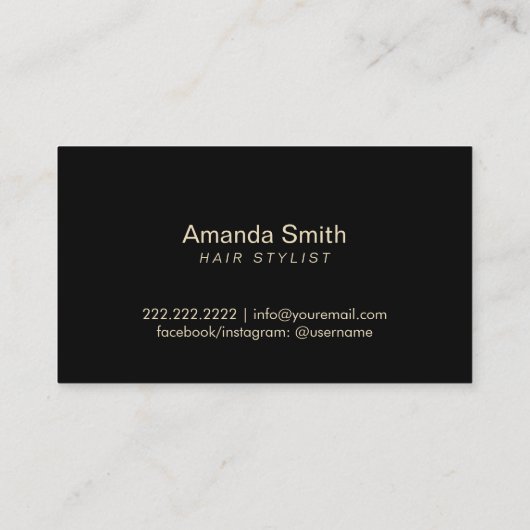 Carte De Visite Salon de coiffure de ciseau doré moderne (Dos)