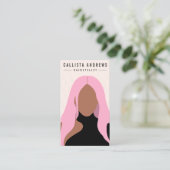 Carte De Visite Salon de coiffure de la coiffeuse rosée (Debout devant)