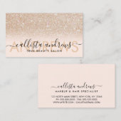 Carte De Visite Salon de coiffure de maquillage en or rose (Devant / Derrière)