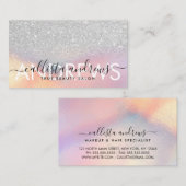 Carte De Visite Salon de coiffure de maquillage ombre en argent te (Devant / Derrière)