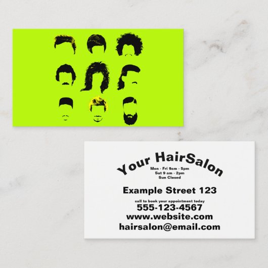 Carte De Visite Salon de coiffure - Différents coiffeurs (Devant / Derrière)
