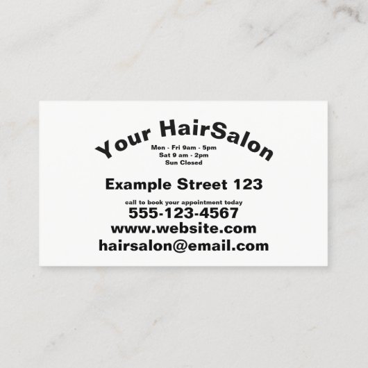 Carte De Visite Salon de coiffure - Différents coiffeurs (Dos)