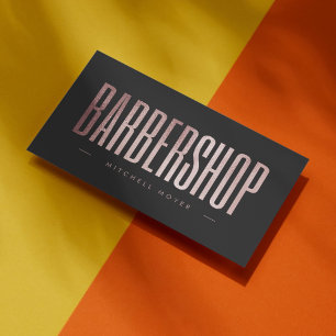 Carte De Visite Salon de coiffure élégant Rose Gold Glitter  