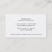 Carte De Visite Salon de coiffure en plaque rose rayé noir et blan (Dos)