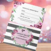 Carte De Visite salon de coiffure et maquillage floral moderne et