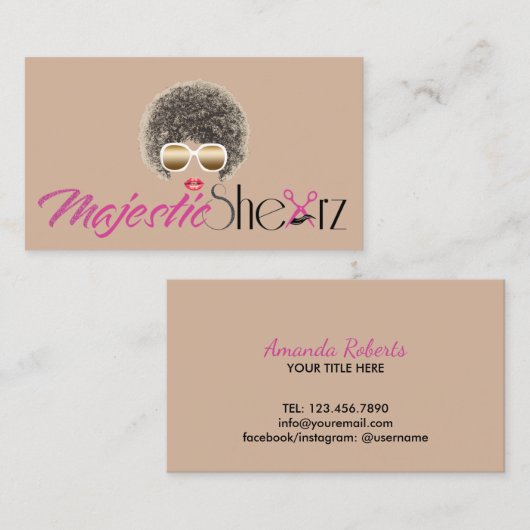 Carte De Visite Salon de coiffure fait sur commande de logo de (Devant / Derrière)