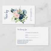 Carte De Visite Salon de coiffure floral à l'aquarelle prochain re (Devant / Derrière)