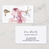 Carte De Visite Salon de coiffure floral de maquilleur de cheveux (Devant / Derrière)