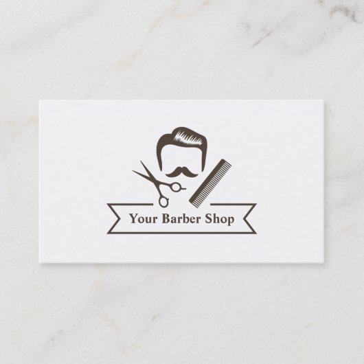 Carte De Visite Salon de Coiffure Gentleman Scissors Coupe de Chev (Devant)