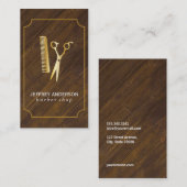 Carte De Visite Salon de coiffure | Golden (Devant / Derrière)