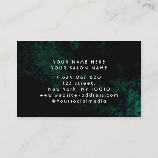 Carte De Visite Salon de coiffure Green Neon (Dos)