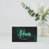 Carte De Visite Salon de coiffure Green Neon (Debout devant)