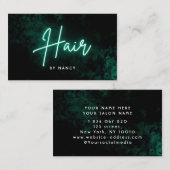 Carte De Visite Salon de coiffure Green Neon (Devant / Derrière)