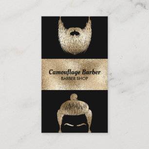 Carte De Visite Salon de coiffure hipster or scintillant