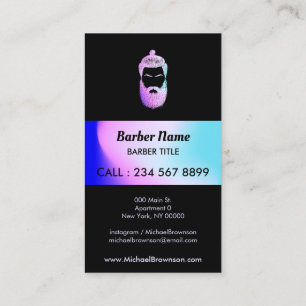 Carte De Visite Salon de coiffure hologramme hipster