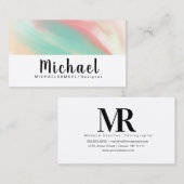 Carte De Visite Salon de coiffure intérieur marbré (Devant / Derrière)