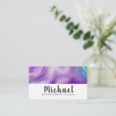 Carte De Visite Salon de coiffure intérieur marbré (Debout devant)